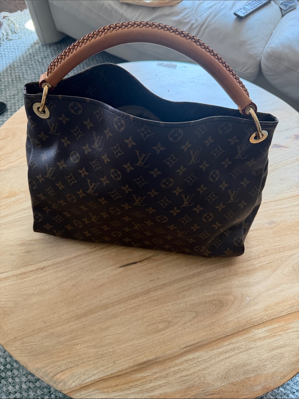 Louis Vuitton Monogram Shoulder Bag with Tan Braided Handle never worn